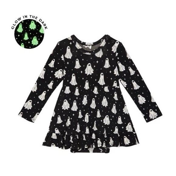 Posh Peanut Halloween Long Sleeve Bodysuit Dress Bamboo Ghostly 3-6 Months NWT - Picture 1 of 12